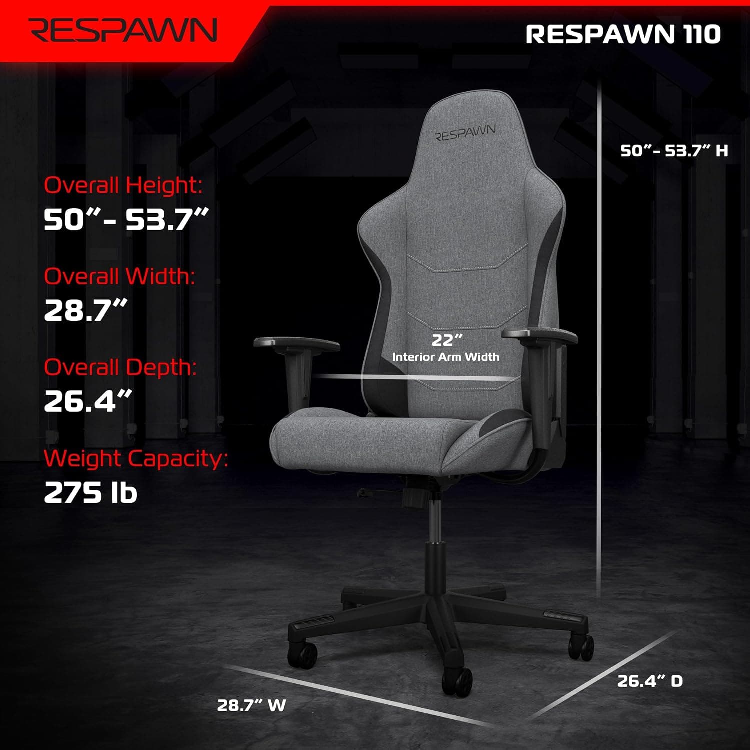 RESPAWN 110 Ergonomic Gaming Chair 3